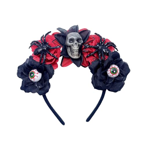 Halloween Skull Flower Stirnband Für Erwachsene Rollenspiel Kostüm Kopfbedeckung Party Requisiten Haardekoration Festival Requisiten Haarhoop Halloween Dress Up Stirnband von Storage Bag