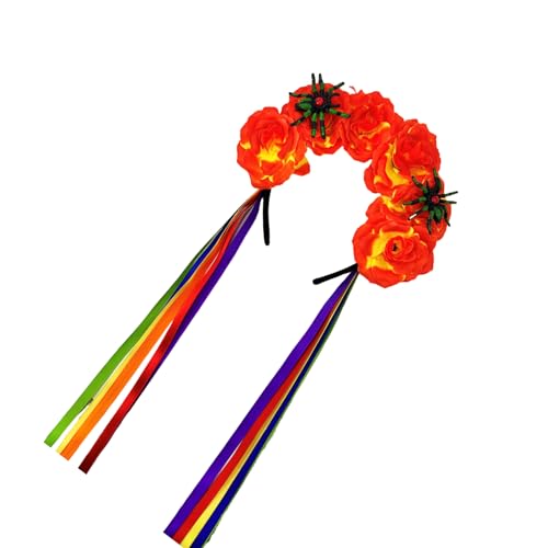 Halloween Spiders Stirnbänder Buntes Blumenhaar Reifen Feste Kopfbedeckung Für Partys Festives Accessoires Halloween Kostümstirnbänder Mit Bändern von Storage Bag
