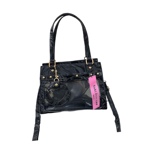 Klare Pin Display Tasche Japanische Stile Itabag Crossbody Tasche Trend Schulter PU Leder Boten Uniformhand Handtasche Japanischer Crossbody PU Leder Itabag Bögen Schulteruniformhand Handtasche von Storage Bag