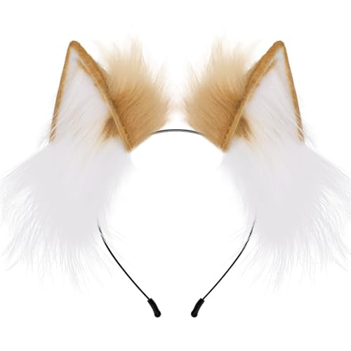 Künstliche Wolf Ohr Stirnbänder Cosplay Kostüm Haarhoop Party Kopfstück Maskeraden Kopfbedeckungen Animes Rollenspiele Haare Dekore Handgefertigtes Biestohr Stirnbänder Für Frauen Jeden Alters von Storage Bag