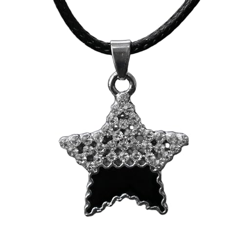 Lederseil Choker Punk Neckkette Fünf Punkte Stern Schlangeblikaner Kette Für Modeswächter Damen Unisex Accessoires Frauen Männer Accessoires von Storage Bag