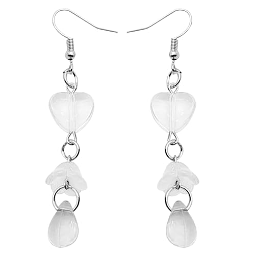Modeblume Herz Wasserdrop Charm Ohrringe Temperament Dangle Ohrringe Klar Glasieren Pendellöze Ohrring Party Schmuck Glaze Hangle Dauerhafte Aussage von Storage Bag