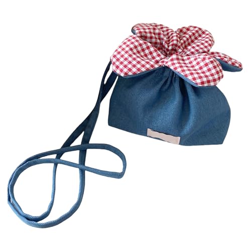 Moderne Unisex Crossbody Bag Verstärkte Nähte Kordelstring Ergonomisches Design Geeignet Für Pendeln Von Einkaufsbeuteln Jugendliche Jeans Modesasche von Storage Bag