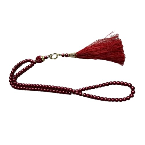 Muslime Rosenkranzperlen 99-Kampffad Gebetsperlen Armband Religiöse Schmuck Nachahmung Perlen Trassels Armband Muslime Gebet Rosenkranz von Storage Bag