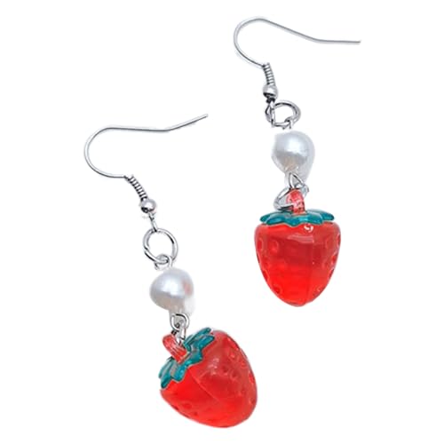 Ohrringe Mit Erdbeercharm Süßes Mädchen Herzohr Ohr Verhinderung Süße Kleine Erdbeerperlen Ohrbedeckung Trendy Ohr Drops Mädchen Schmuck Geschenk von Storage Bag