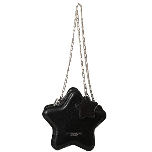 PU Leder Solid Color Crossbdy Bag Sternform Funkelnde Metallische Umhängetasche Kleine Geldbörse Mit Metallkette Für Frauen Metallketten Crossbody Geldbörse von Storage Bag