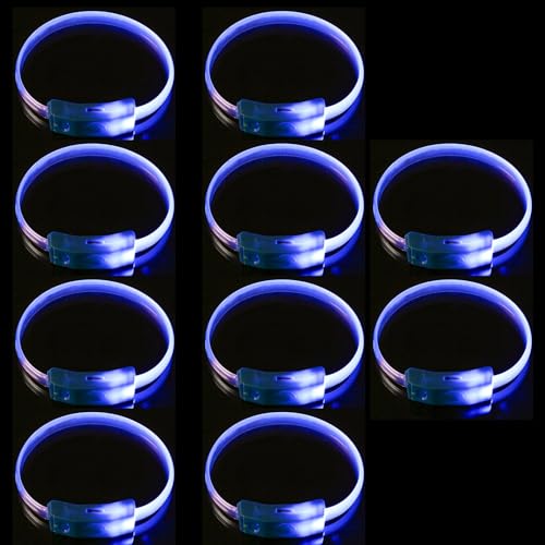Packung Von 10 LED Leuchtenden Armbändern Für Partys Farbenfrohe Plastik Armbands Blinken Leuchte Armreifen Accessoire Für Kinder Camping Sicherheitsleuchten von Storage Bag