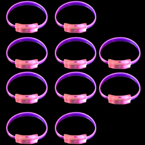 Packung Von 10 LED Leuchtenden Armbändern Für Partys Farbenfrohe Plastik Armbands Blinken Leuchte Armreifen Accessoire Für Kinder Camping Sicherheitsleuchten von Storage Bag