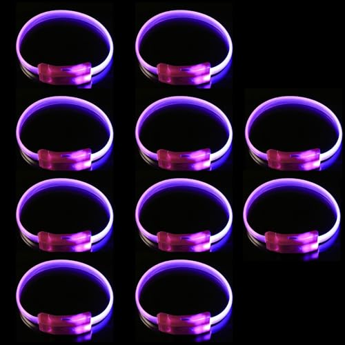 Packung Von 10 LED Leuchtenden Armbändern Für Partys Farbenfrohe Plastik Armbands Blinken Leuchte Armreifen Accessoire Für Kinder Camping Sicherheitsleuchten von Storage Bag