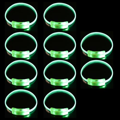 Packung Von 10 LED Leuchtenden Armbändern Für Partys Farbenfrohe Plastik Armbands Blinken Leuchte Armreifen Accessoire Für Kinder Camping Sicherheitsleuchten von Storage Bag