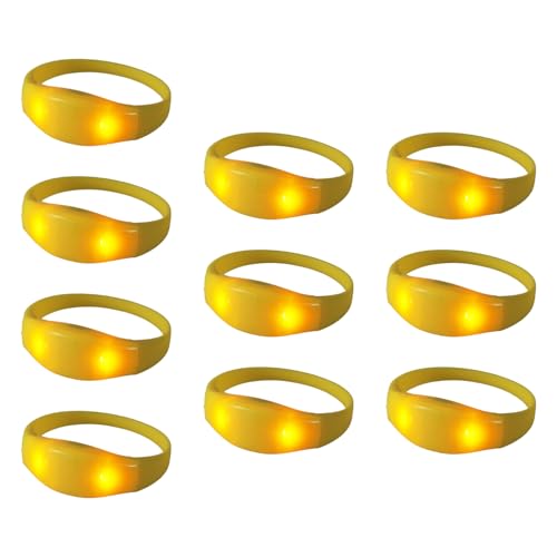 Packung Von 10 Sprachaktivierte Leuchtende Armbänder Farbenfrohe Silikon Armbands Blinken Leuchte Bangles Accessoire Für Kinder Multicolor LED Bänder von Storage Bag