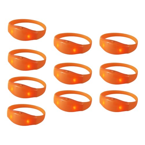 Packung Von 10 Sprachaktivierte Leuchtende Armbänder Farbenfrohe Silikon Armbands Blinken Leuchte Bangles Accessoire Für Kinder Multicolor LED Bänder von Storage Bag