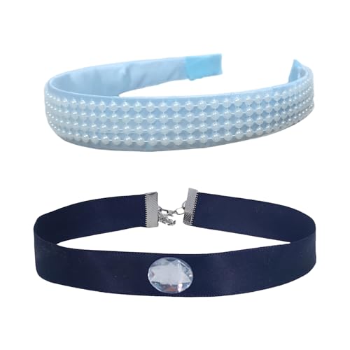 Prinzessin Hairband Und Choker Halskette Für Kleine Mädchen Themen Party Dressing Und Magische Abenteuer Kostüm Accessoire Holiday Feier Stirnband von Storage Bag