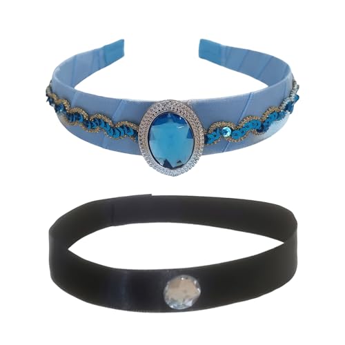 Prinzessin Hairband Und Choker Halskette Für Kleine Mädchen Themen Party Dressing Und Magische Abenteuer Kostüm Accessoire Holiday Feier Stirnband von Storage Bag