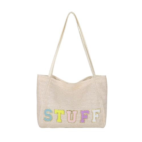 Rattan Gewebter Unterarm Tasche Kleine Umhängetasche Tasche Für Frauen Kleine Strandtasche Schulterbaus Handtaschen Geldbeutel Gewebte Strandtaschen Für Frauen Urlaub Mit Reißverschluss Reißverschluss von Storage Bag