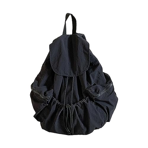 Storage Bag 2023 Neue Rucksackschüler Schoolbag Nylon Reisetaschen Schule Rucksack Falten Kordel Taschen Daypack Für Mädchen Teenager Großer Kapazitätsklappen Rucksack von Storage Bag