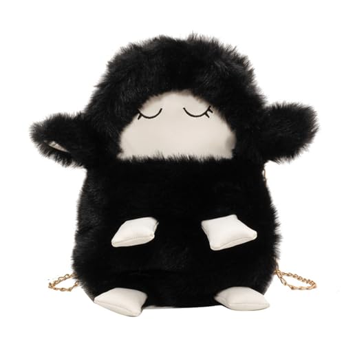 Storage Bag 2023 Niedliche Schafketten Tasche Mode Handy Tasche Weiche Plüsch Crossbody Taschen Vielseitige Schulter Für Frauen Mädchen Größe von Storage Bag