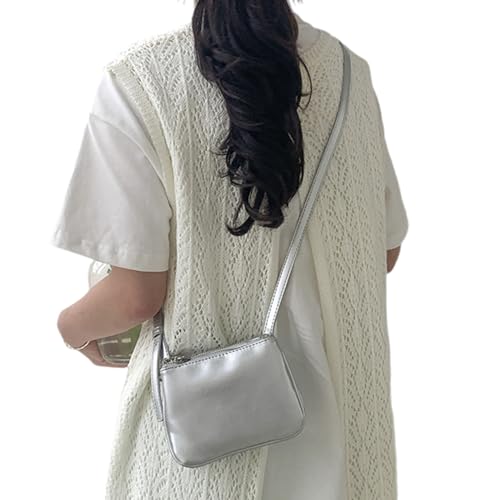 Storage Bag 2024 Kleine Schultertasche Auffällige Crossbody Tasche Einfache Feste Tasche Für Frauen Und Mädchen Weiche PU Ledermaterialkarte CAE von Storage Bag