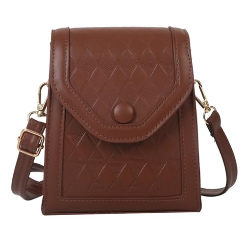 Storage Bag 2024 Neue Umhängetasche Gitter Textur Handybeutel Für Mädchen Frauen Mode Crossbody Trendy Leder Square Crossbody von Storage Bag
