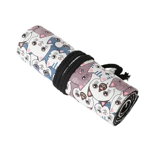 Storage Bag 24.12.36/48/72 Löcher Bleistifte Roll Canvas Bleistift Organisatoren Tasche Wrap Schöne Katzen Bleistiftkoffer Beutel von Storage Bag