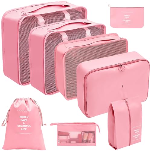 Storage Bag 8x/Set Tavel Packing Cubes Wasserdichte Koffer Organizer Reisebereicherpäckverpackung Organisatoren von Storage Bag
