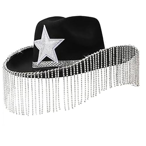 Storage Bag Auffällige Cowboyhüte Mit Diamant Fransen Carnivals Rolle Party Cowgirl Sonnenproof von Storage Bag