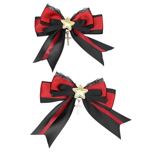 Storage Bag Dark Series Sätte Haarclip Anime Haarnadel Spitze Ponytailhalter Haar Bögen Halloween Kopfschmuck Cosplay Kostüm Requisiten Schmetterlingsbögen Haarhoop von Storage Bag