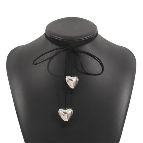 Storage Bag Einfache Herzheize Halskette Süßer Kühler Bowknot Schlangeschlagkette Koreanische Halskette Hochzeit Schmuck Für Frauen Mädchen Modisch von Storage Bag