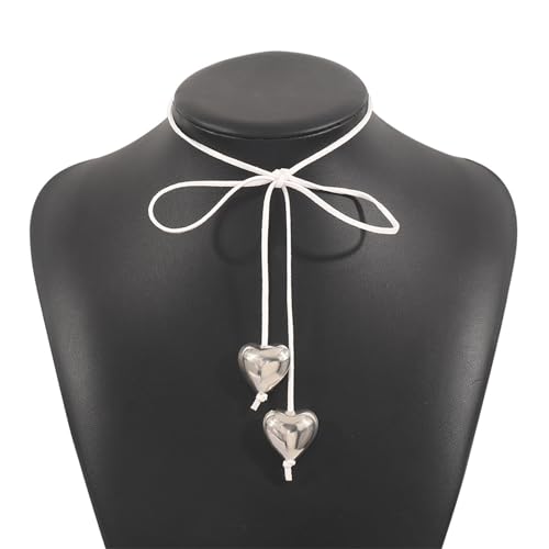 Storage Bag Einfache Herzheize Halskette Süßer Kühler Bowknot Schlangeschlagkette Koreanische Halskette Hochzeit Schmuck Für Frauen Mädchen Modisch von Storage Bag