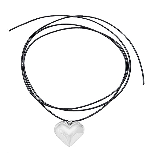 Storage Bag Einfache Liebe Zeichbare Bogenknoten Halskette Mode Einfache Schlüsselbeutel Kette Frauen Mädchen Hochzeit Schmuckparty Geburtstag Geschenk Metal Herz Halskette Für Mädchen von Storage Bag