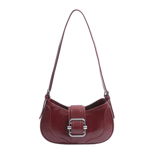 Storage Bag Elegante Frauen Umhängetasche Retro Unterarmtaschen Geräumige Innenraum Casual Handtasche PU Leder Achselbaus Für Alltägliche Retro Umhängetasche von Storage Bag