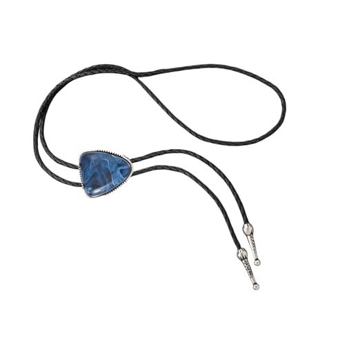 Storage Bag Elegantes Dreieckiger Stein Bolotie Western Outfit Für Männer Frauen Verstellbare Lederkabel Krawatte Schmuck Halskette Westleder Leder Seil Bolo Krawatte von Storage Bag