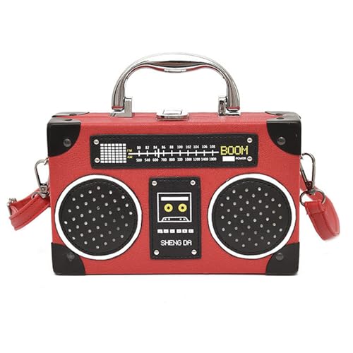 Storage Bag Frauen Bandformförmige Umhängetaschen Mode Abendbeutel Handtasche Klauen Geldbörse Radio Form Crossbody Leder Messenger Frauen Radio Form Schulter PU Leder Crossbody Abend Handtasche von Storage Bag