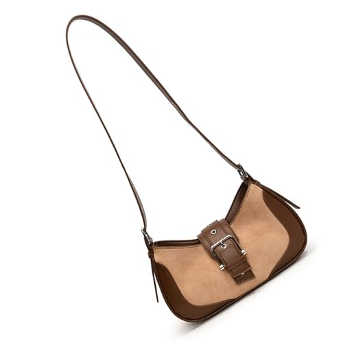 Storage Bag Frauen Umhängetasche Retro Unterarmtaschen Geräumige Innenräume Freizeit Handtasche PU Leder Crossbody Geldbörse Für Den Täglichen Gebrauch Matte Patchwork Designs von Storage Bag