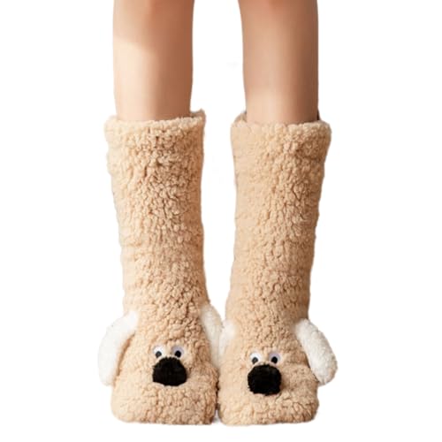 Storage Bag Frauen Welpen Hunde Ohren Schlafsocken Winter Heimatmutten Socken Beinwärmer Hausschuhe Mit Nicht Übergläubigen Grippers Slipper von Storage Bag