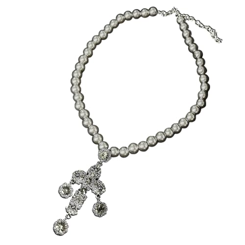 Storage Bag Gothic Legierung Halskette Retro Männer Frauen Religiöse Schlüsselbeutel Kette Blackbeads Kruzifix Anhänger Schmuckschmuck Gothic Kultur Halskette von Storage Bag