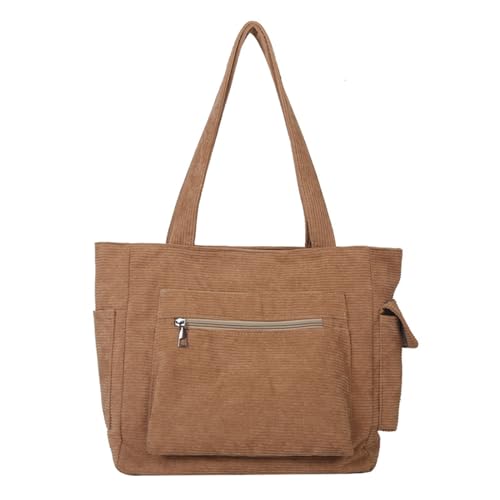 Storage Bag Großkapazität Einkaufstasche Für Frauen Mädchen Cord Umhängetasche Mit Seitenbeutel Handtasche Für Tägliche Notwendigkeiten Studenten Bevorzugt Schulterarbeit Mit Großer Kapazität. von Storage Bag