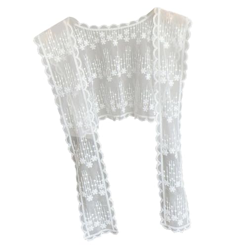 Storage Bag Koreanische Stile Halsschänder Elegante Blumenspitze Frau Schalpackung Schulter Faux Kragen CAPES Multifunktionales Taillengürtel Hemd Accessoire von Storage Bag