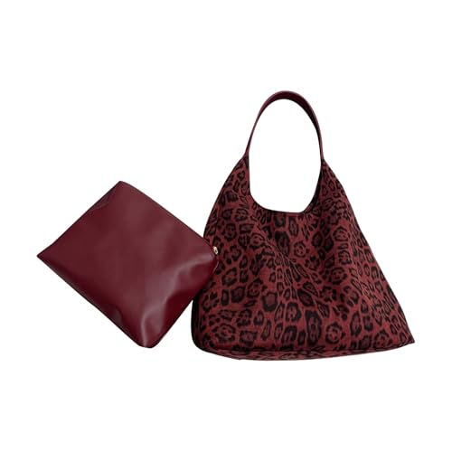 Storage Bag Lässige PU Leder Slouchy Tasche Große Leoparden Druckenbeutel Lässig Handtasche Arbeit Satchel Zum Einkaufen Und Reisefunktionshandtasche Für Reisen von Storage Bag