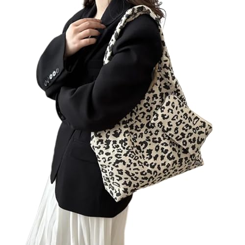 Storage Bag Leoparden Print Umhängetasche Mode Unterarmtasche Handtasche Komfortable Slouchy Casual Retro Look Für Tägliche Verwendung Slouchy von Storage Bag