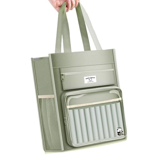Storage Bag Multifunktionale Leinwand Buchbeutel Handheld School Tasche 8 Fachdokument Dokument Aufbewahrung Für Lehrerlehrer Offizier Frau Bibel Fall von Storage Bag