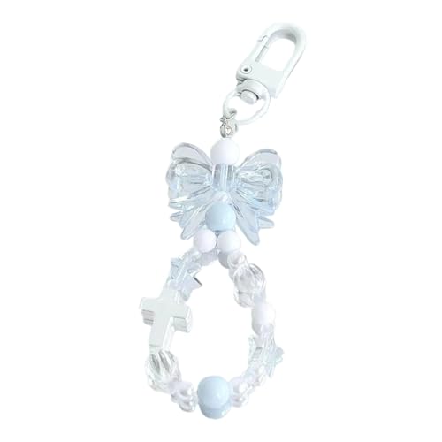 Storage Bag Niedlicher Bowknot Cross Perlen Keychain Anhängerbeutel Telefon Anhänger Frauen Rucksack Handtasche Charme Schöne Hängende Dekorationsbeutel Handtasche Schlüsselbund Charme von Storage Bag