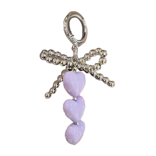 Storage Bag Perlen Bowknot Herzschlüsselkäse Dekorationen Anhänger Handtasche Hänge Orament Sweet Keyring Anhänger Für Frauen Mädchen Perlen Bowknot Heart Keychain von Storage Bag