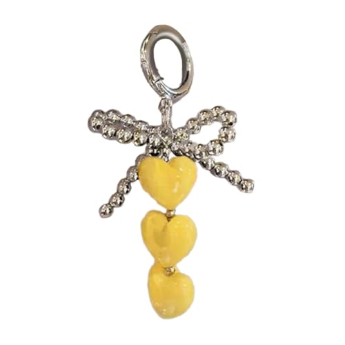 Storage Bag Perlen Bowknot Herzschlüsselkäse Dekorationen Anhänger Handtasche Hänge Orament Sweet Keyring Anhänger Für Frauen Mädchen Perlen Bowknot Heart Keychain von Storage Bag