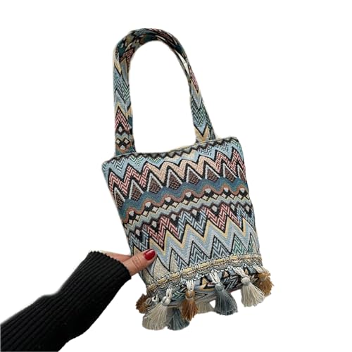 Storage Bag Stilvolle Leinwand Schlingenbeutel Große Kapazitätsbeutel Schulterhandtasche Für Männer Und Frauen Eimer Tasche von Storage Bag