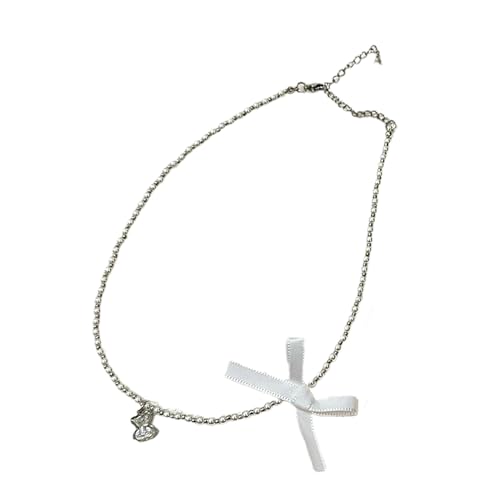 Storage Bag Stilvolle Perlen Neckkette Schmücken Zarte Bärenanhänger Halskette Schöne Perlenhalsschmuck Für Frauen Und Mädchen Niedliche Bären Halskette von Storage Bag