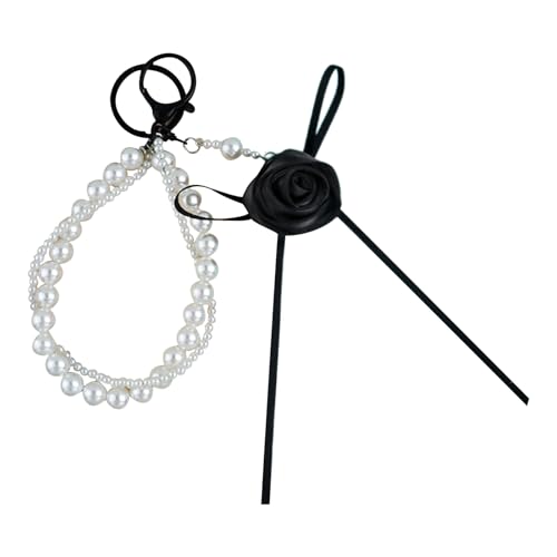 Storage Bag Trendy Rose Charme Mit Ribbon Bogen Keychain Keyring Accessoire Mode Tasche Anhänger Für Geldbörsen Und Rucksäcke Telefon Charme von Storage Bag