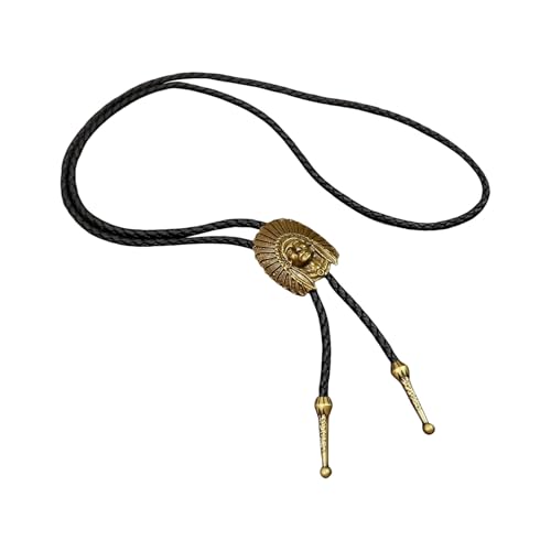 Storage Bag Vintage Metall Anhänger Bolotie Western Kostüm Accessoire Für Männer Frauen Rodeos Krawatte Halskette Mit Kunstlederschnur Bolo Krawatte von Storage Bag