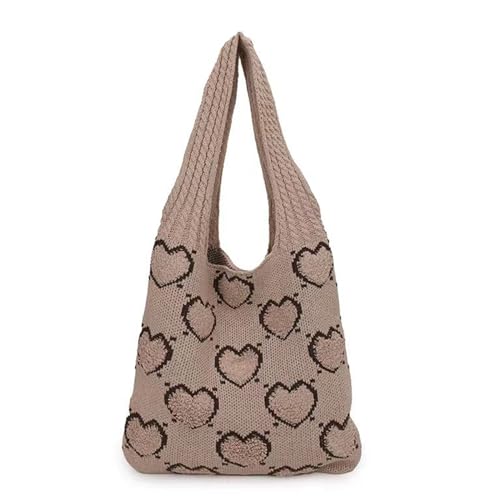 Storage Bag Vintage Strick Handtasche Häkelbeutel Große Kapazität Mode Umhängetasche Für Frauen Verleiht Dem Gesamtlook Einen Highlight von Storage Bag