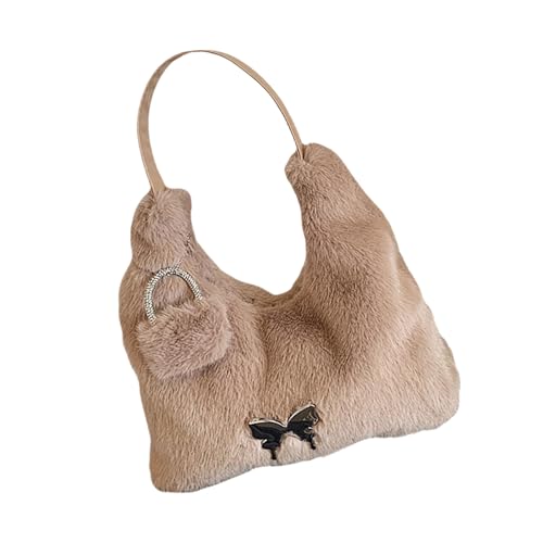 Storage Bag Winter Pelzige Taschen Für Frauen Plüsch Fuzzy Umhängetasche Elegante Und Stilvolle Handtaschen Schmetterlingsdekoration Für Den Täglichen Gebrauch Fuzzy Geldbörse von Storage Bag